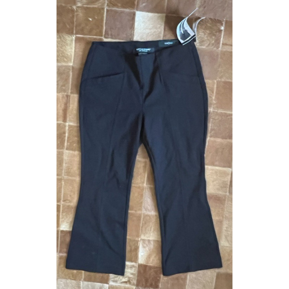 LIVERPOOL Womens 4/27 Stella Kick Flare Pants Pull On Stretch Crop Black NWT $98